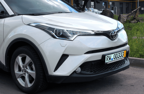 Bumper white toyota SUV